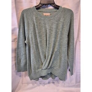 Lou & Grey for Loft Green Teal Long Sleeve Shirt Soft Women's XL Lightweight EUC